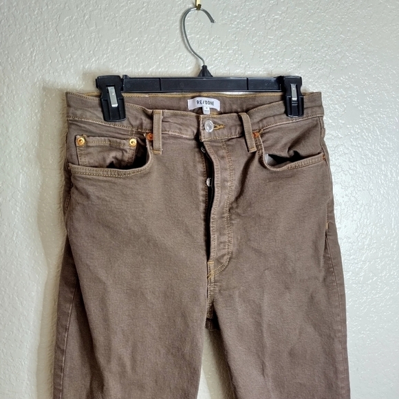 re/done 70s High-Rise Stove Pipe Jeans in washed chocolate sz 29 - Picture 3 of 10